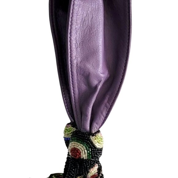 Mary Frances Beaded Leather Dizzy Circles Wristlet Handbag - Picture 6 of 15